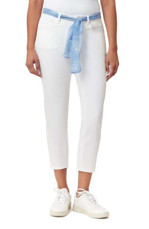 Belted Skinny Crop Jeans