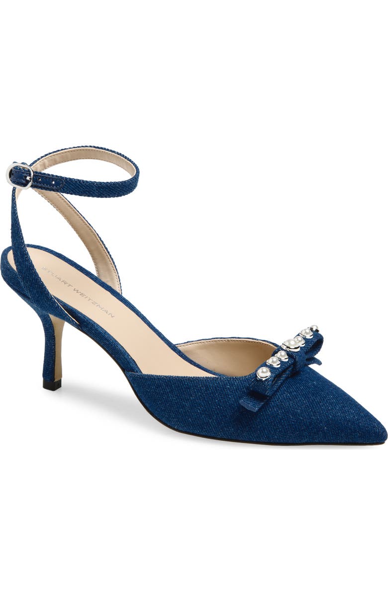 Stuart Weitzman Luella Ankle Strap Pump, Main, color, Dark Blue