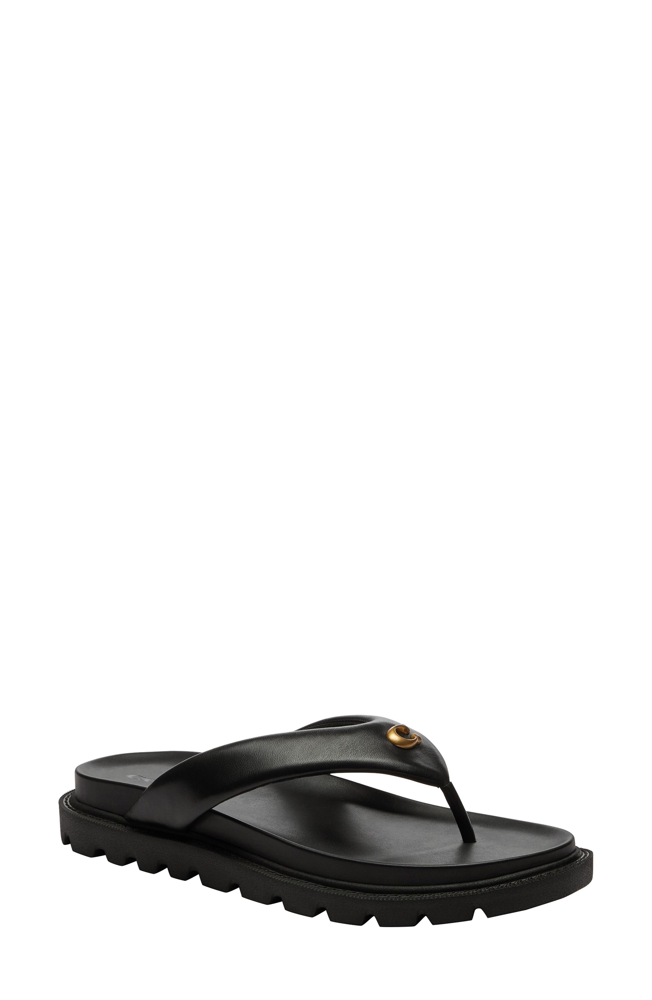COACH Brynn Flip Flop, Main, color, Black