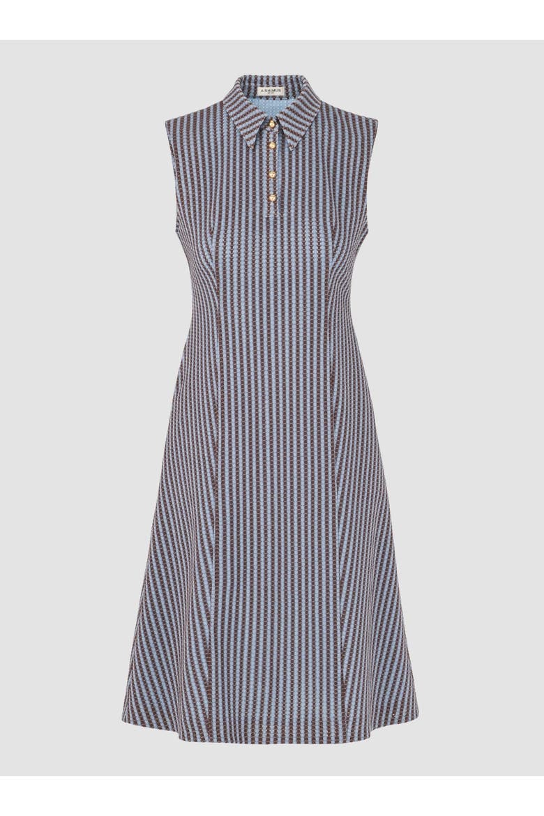 Sleeveless Tailored Midi Dress, Alternate, color, Blue