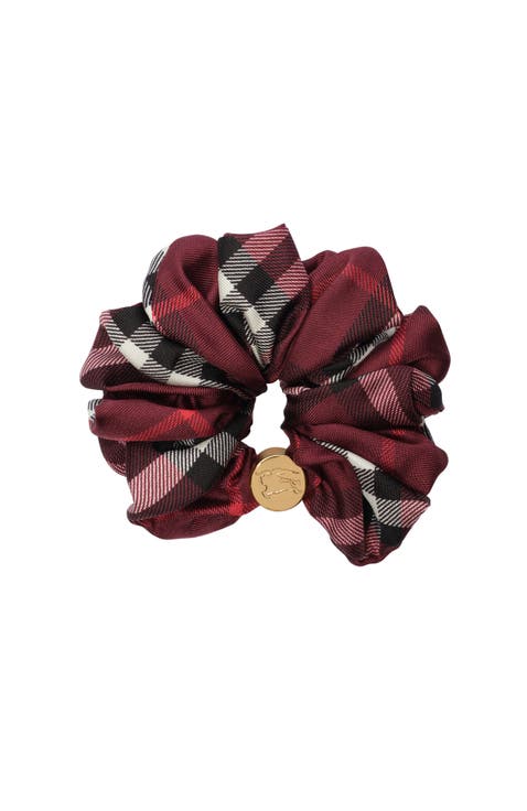 Check Silk Scrunchie