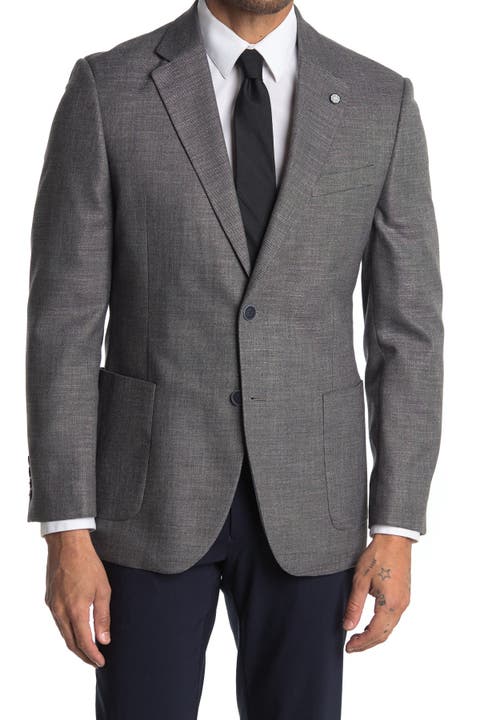 Notch Lapel Structured Weave Sport Coat