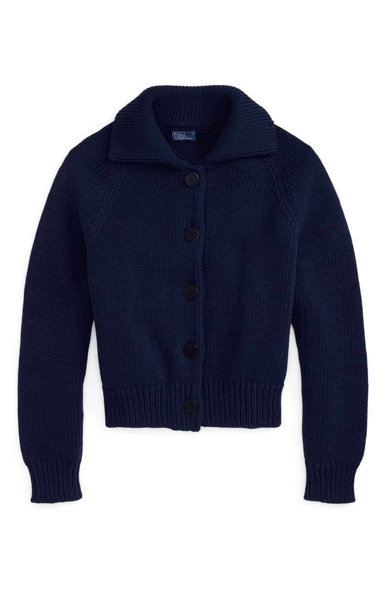 Polo Ralph Lauren Cotton Blend Cardigan, Alternate, color, Cruise Navy