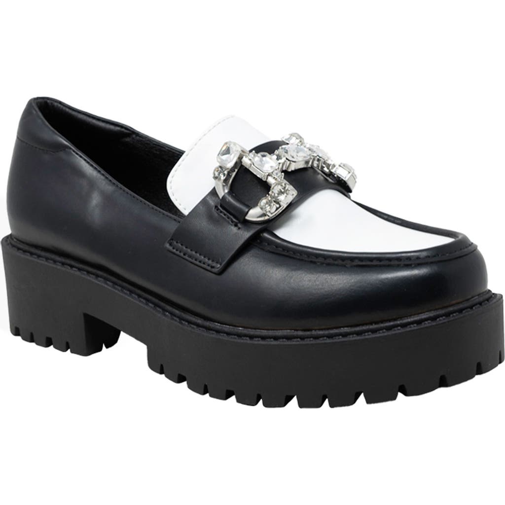 CHASE & CHLOE CHASE AND CHLOE RHINESTONE BIT PLATFORM LOAFER