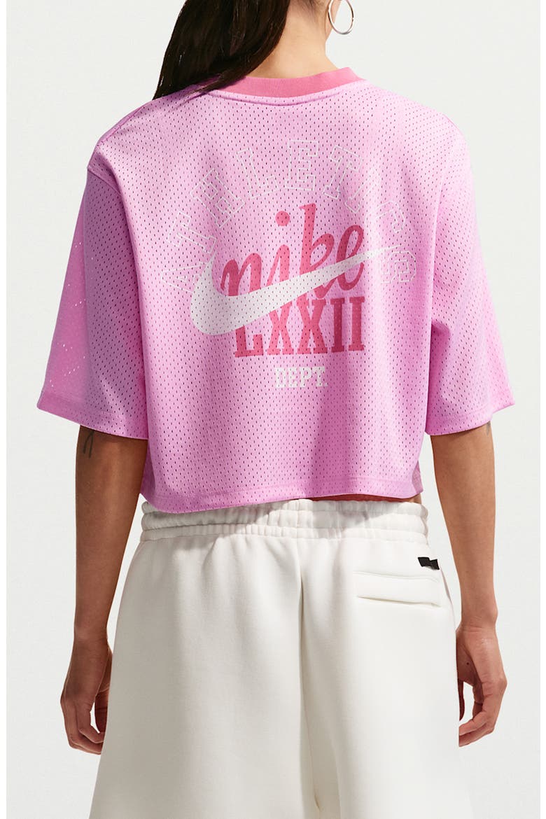 Oversize Heritage Crop Mesh Jersey, Alternate, color, PINK RISE/ PEONY/ PEONY