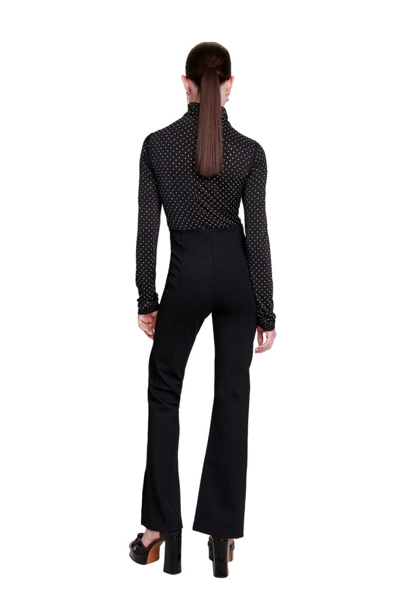 maje Black slim-fit trousers with slits, Alternate, color, 