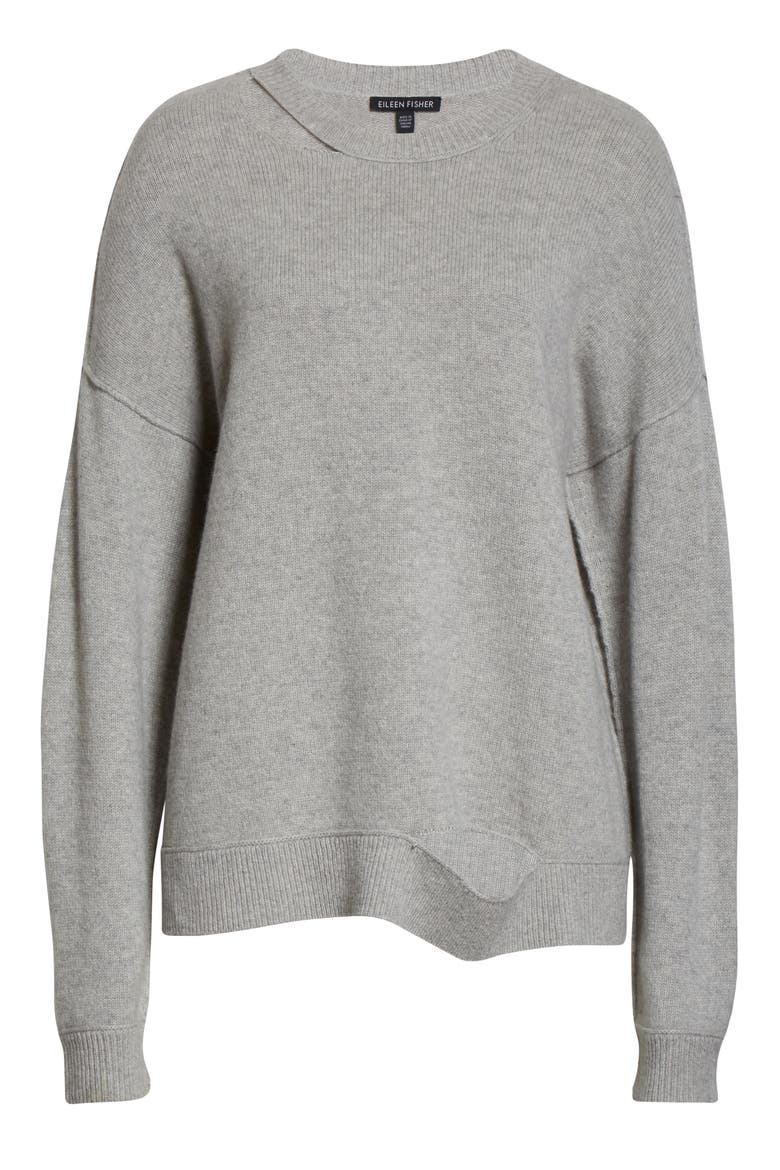 Distressed Recycled Cashmere Blend Sweater (Nordstrom Exclusive), Main, color, DARK PEARL
