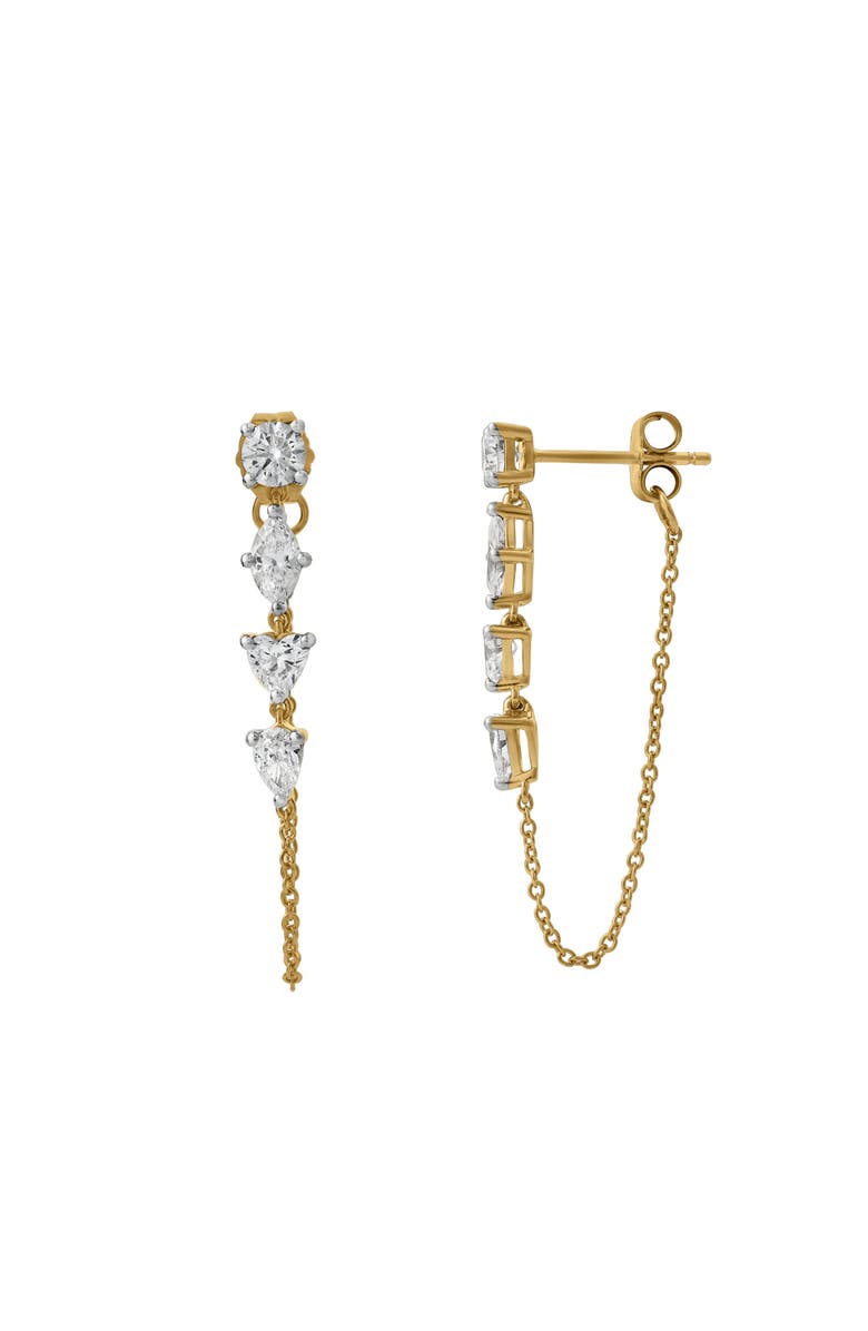 LuvMyJewelry Elenya 14K Gold Lab Grown Diamond Drop Earrings - 1 Ct, Main, color, 14K Yellow Gold