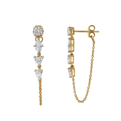 Elenya 14K Gold Lab Grown Diamond Drop Earrings - 1 Ct