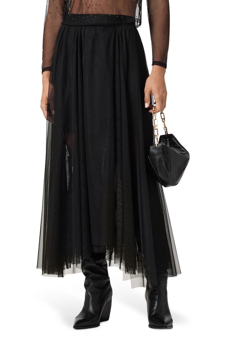 Ally Tulle Skirt, Main, color, BLACK