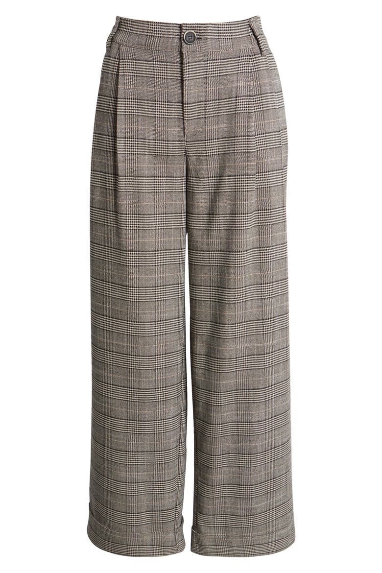 Skyrise Glen Plaid Pleated Wide Leg Trousers, Alternate, color, BIRCH BLACK MULTI