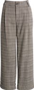 Wit & Wisdom Skyrise Glen Plaid Pleated Wide Leg Trousers