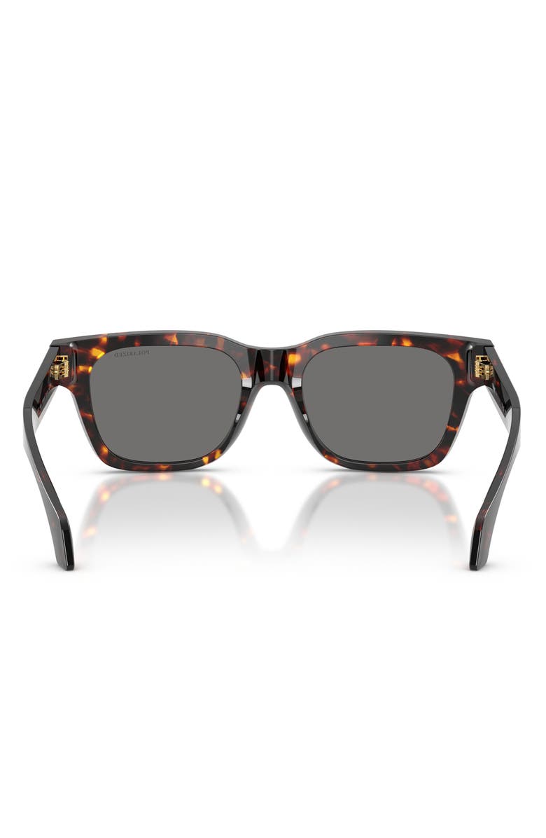 Versace 52mm Polarized Square Sunglasses, Alternate, color, Havana / Dark Grey Polar