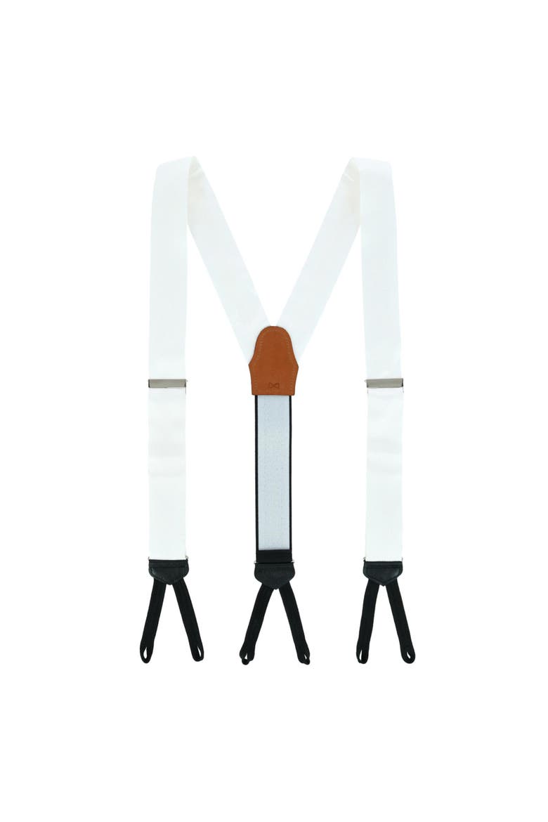 Big & Tall Monte Bello Interlocked Silk Formal Suspenders, Alternate, color, White