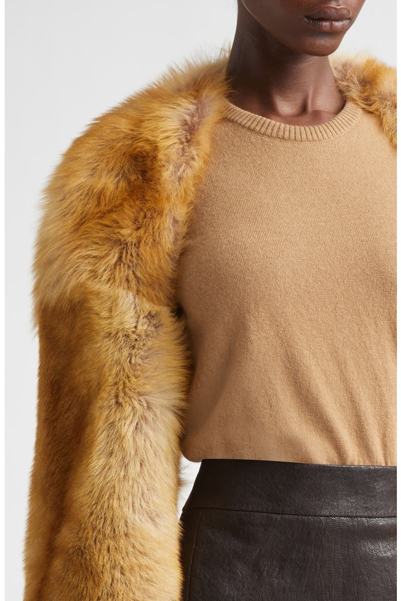 Genuine Shearling Bolero, Alternate, color, GOLD FOX