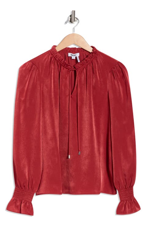 Crinkle Long Sleeve Top