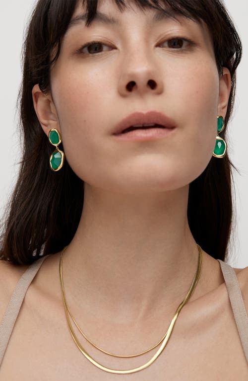Monica Vinader Green Onyx Drop Cocktail Earrings In Multi