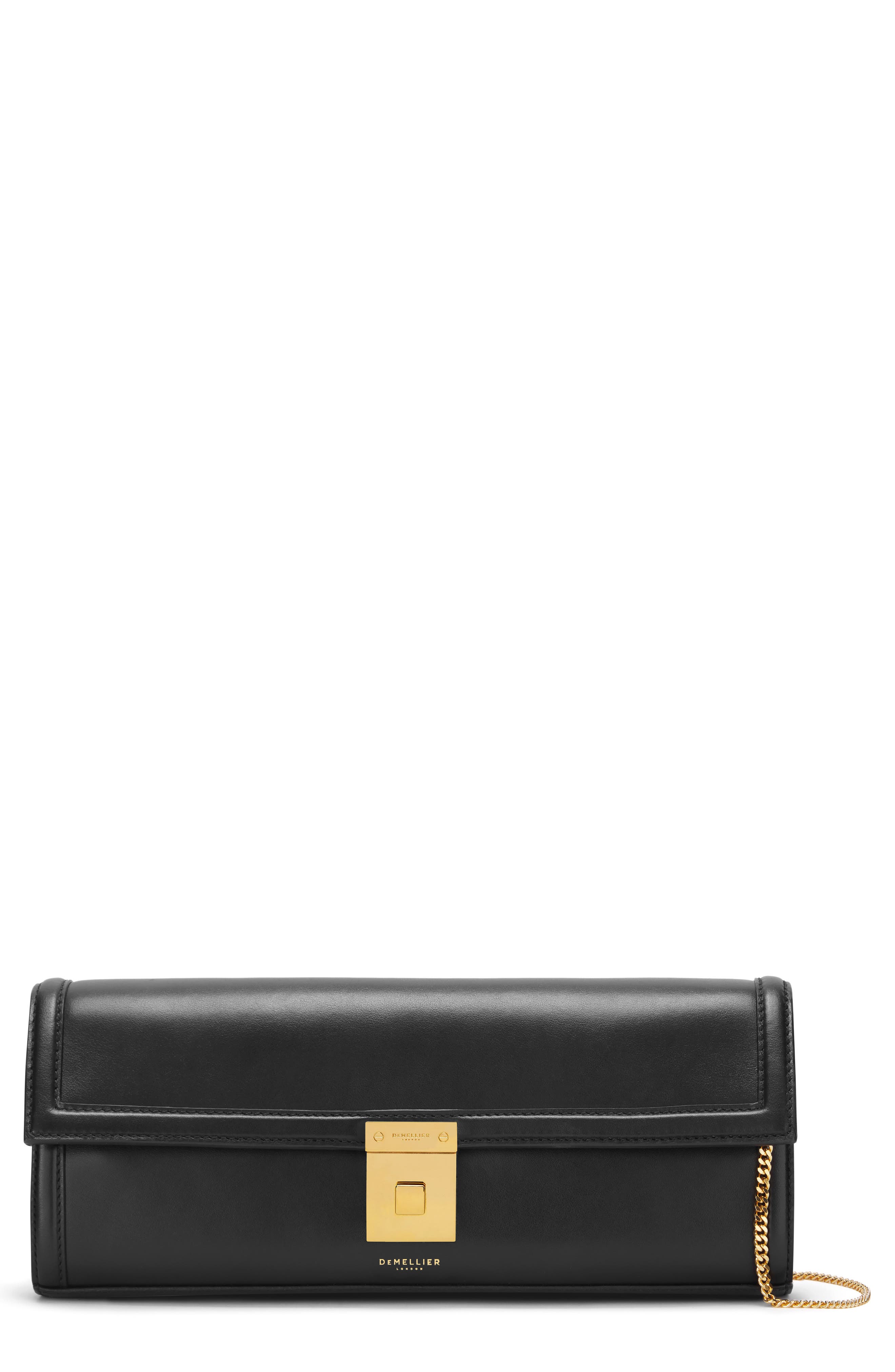 DeMellier Paris Leather Clutch, Main, color, 