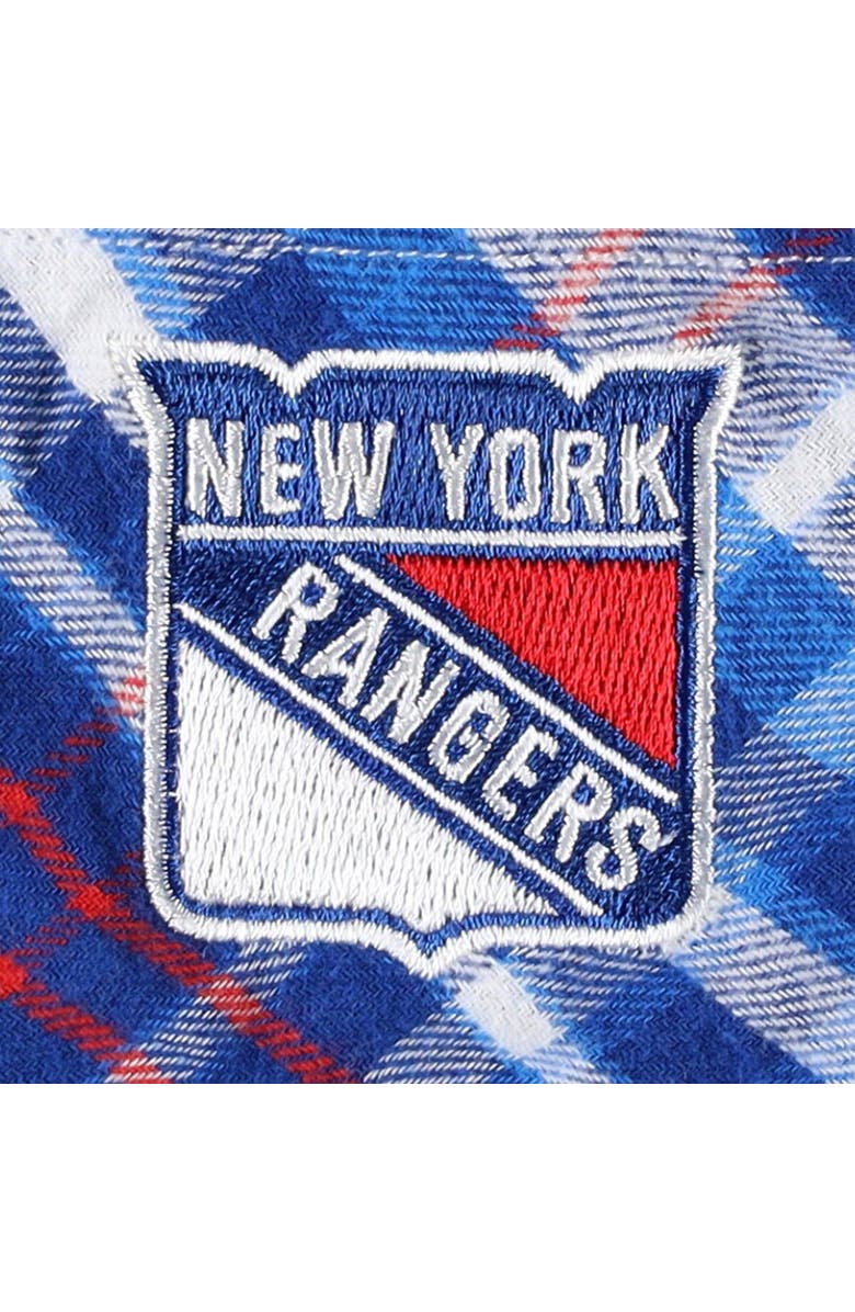 CONCEPTS SPORT Women's Concepts Sport Blue New York Rangers Mainstay Flannel Full-Button Long Sleeve Nightshirt, Alternate, color, 