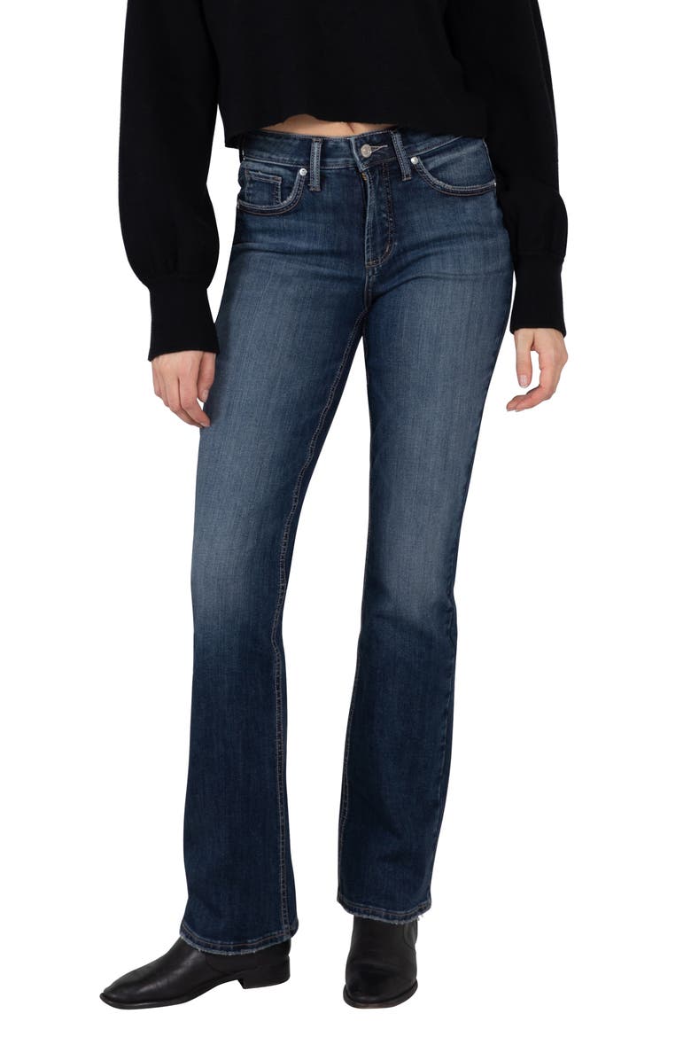 Avery High Waist Bootcut Jeans, Main, color, INDIGO