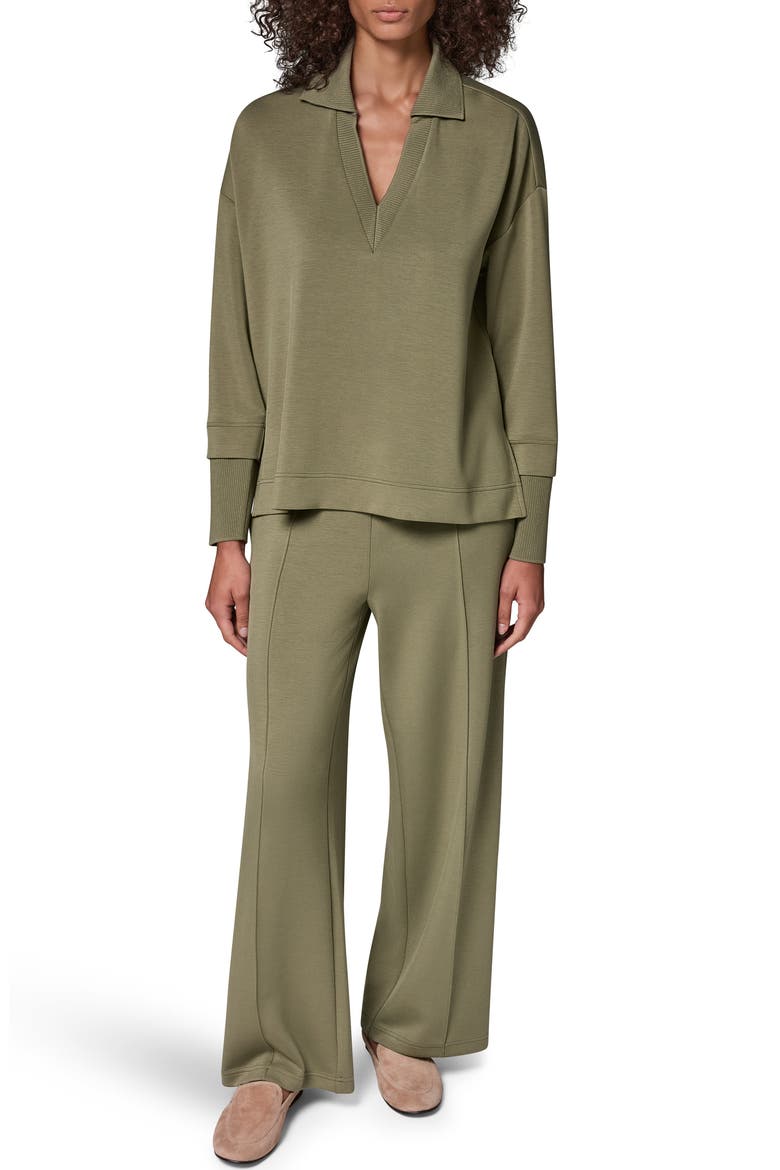 Jet Setter V-Neck Top, Alternate, color, SAGE