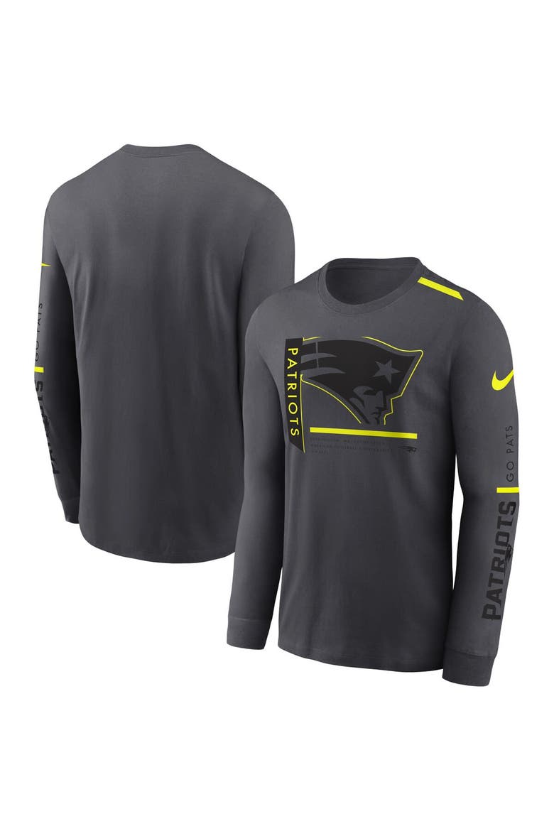 Men's Nike Anthracite New England Patriots Volt Performance Long Sleeve T-Shirt, Main, color, Anthracite