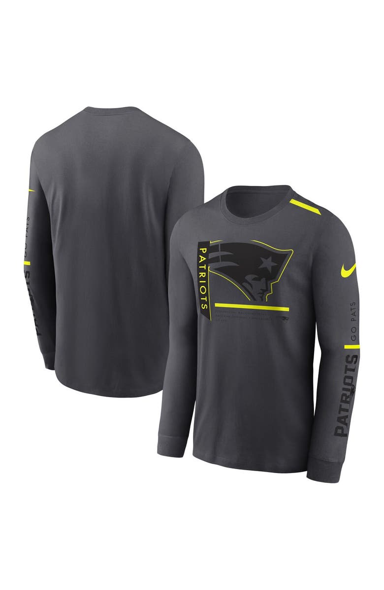 Nike Men's Nike Anthracite New England Patriots Volt Performance Long Sleeve T-Shirt, Main, color, 
