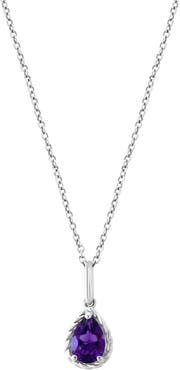 EFFY Sterling Silver Pear Cut Amethyst Pendant Necklace