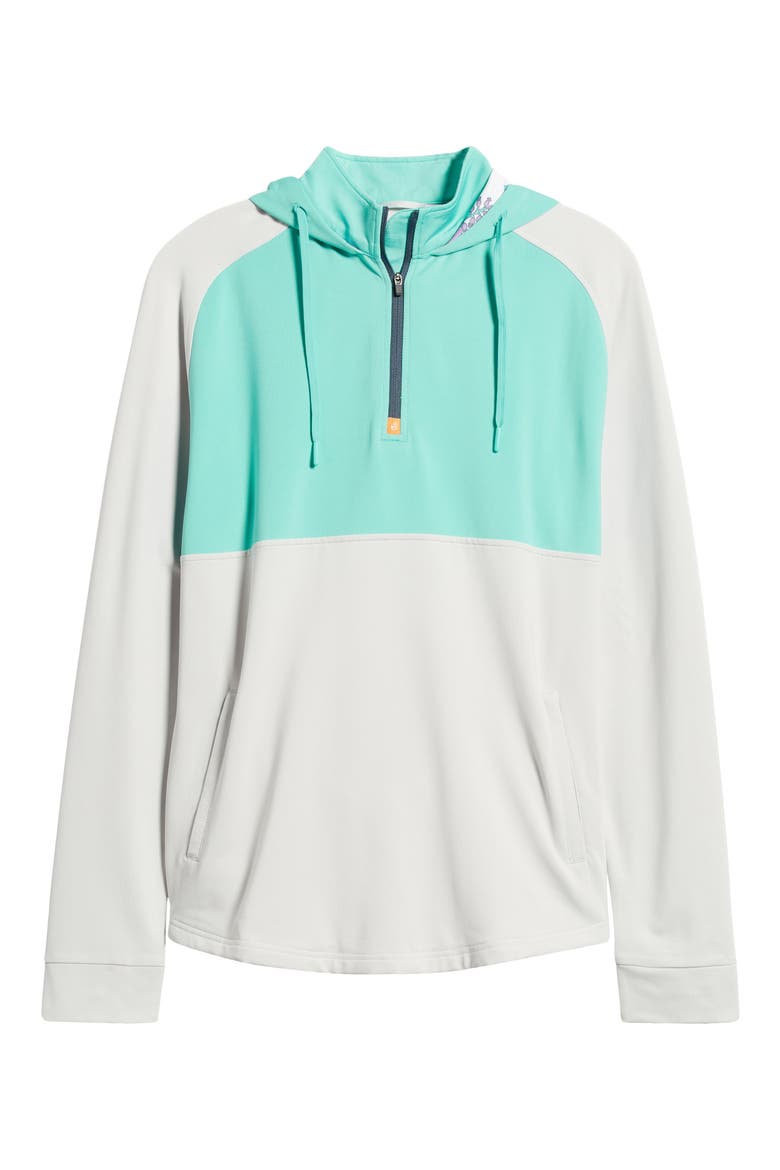 Logan Colorblock Half Zip Hoodie, Alternate, color, CACTUS