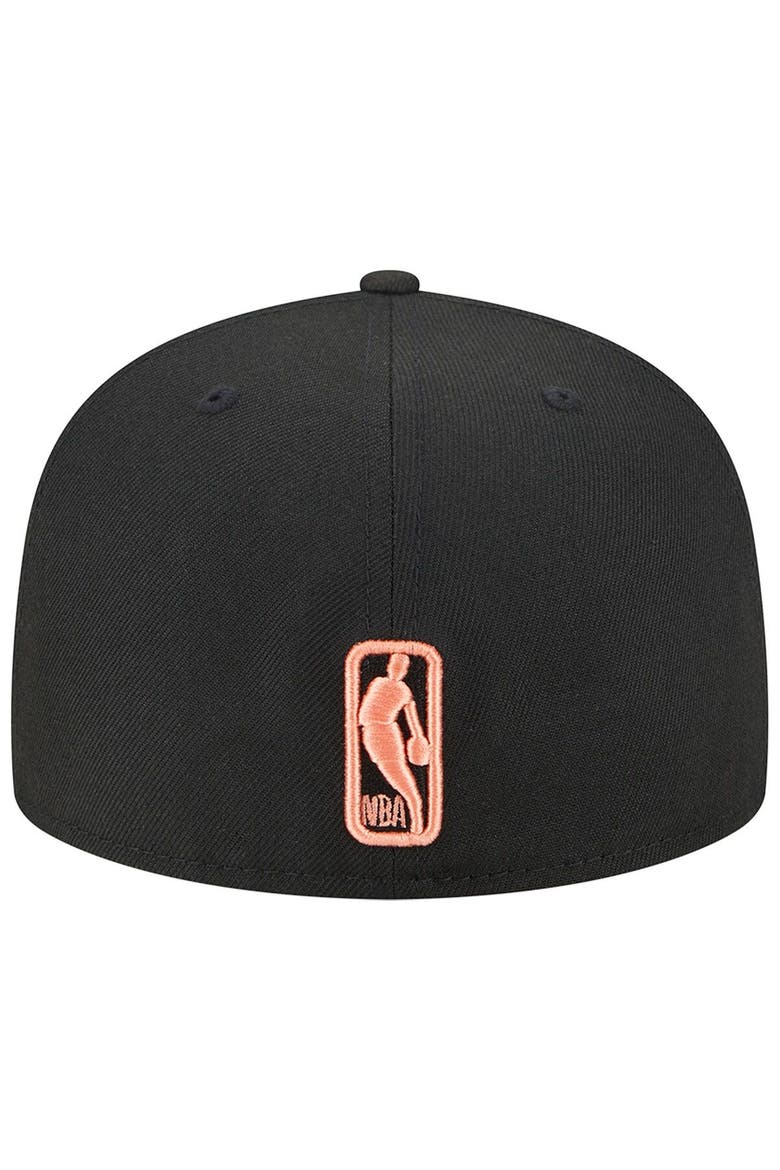 Men's New Era Black Golden State Warriors Floral Side 59FIFTY Fitted Hat, Alternate, color, Black