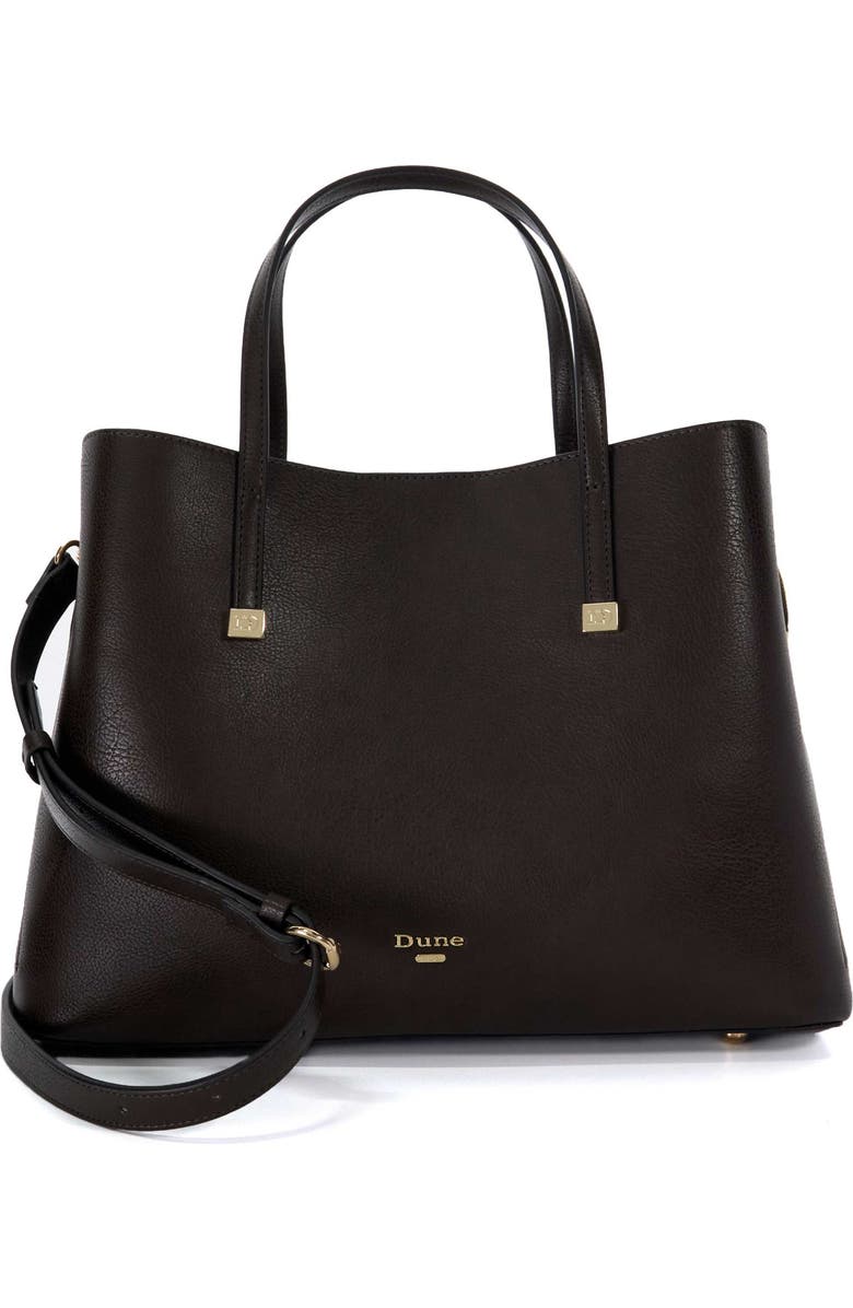 Dune London Dorieo Tote, Main, color, Dark Brown