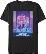 KPop Demon Hunters Mens KPop Demon Hunters Trio Poster T Shirt