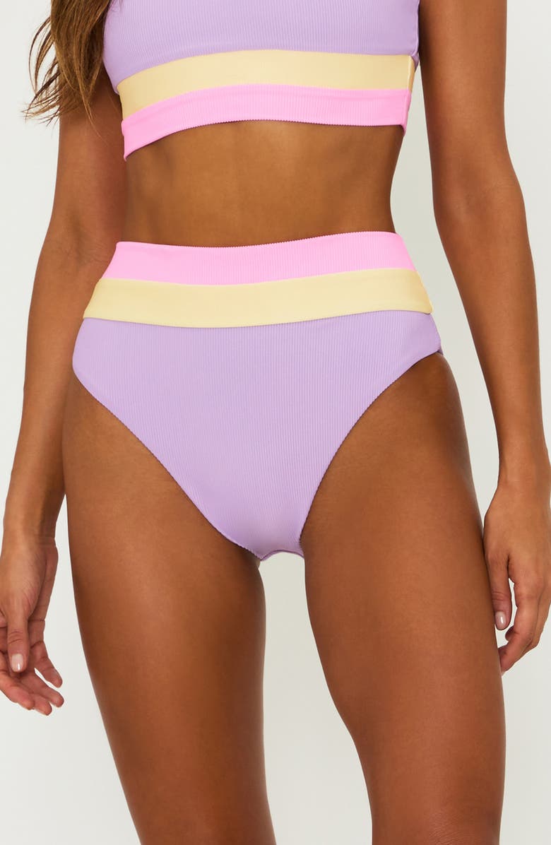 Beach Riot Heidi Colorblock Bikini Bottoms, Main, color, Sublime