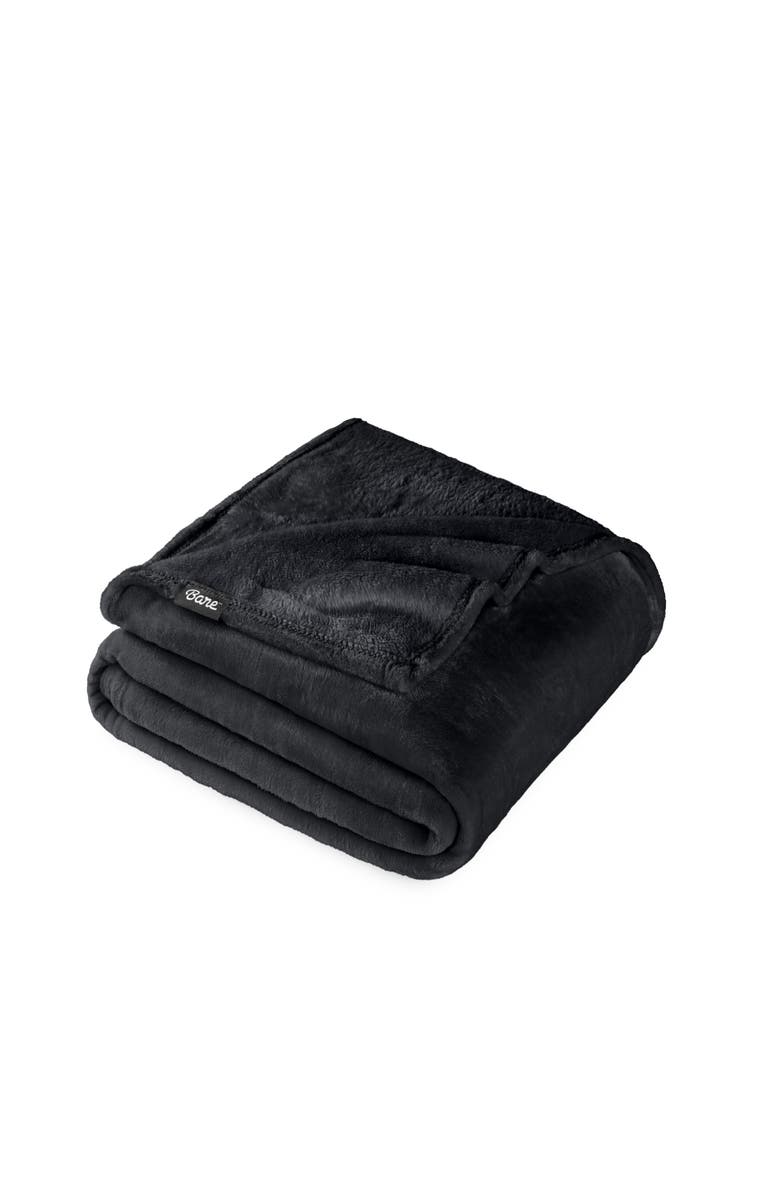 Bare Home Microplush Fleece Blanket, Main, color, Black