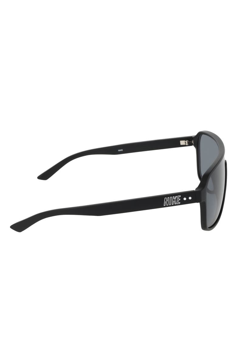 Nike Vintage Flyer 64mm Shield Sunglasses, Alternate, color, Matte Black / Grey