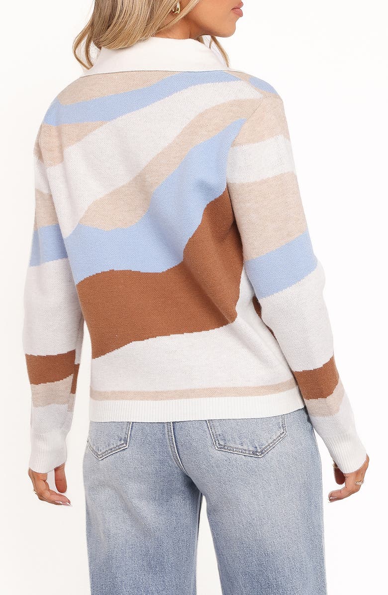 Petal & Pup Tulula Colorblock Jacquard Cardigan, Alternate, color, Cream