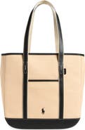 Polo Ralph Lauren Medium Canvas & Leather Tote