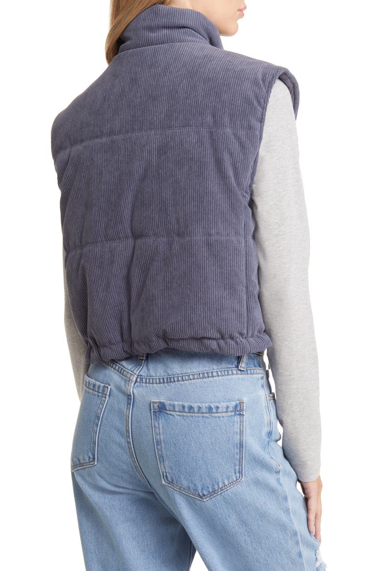 Crop Corduroy Vest, Alternate, color, DUSTY BLUE