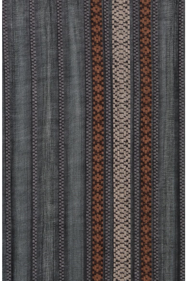 Geometric Stripe Scarf, Alternate, color, BLACK- GREY
