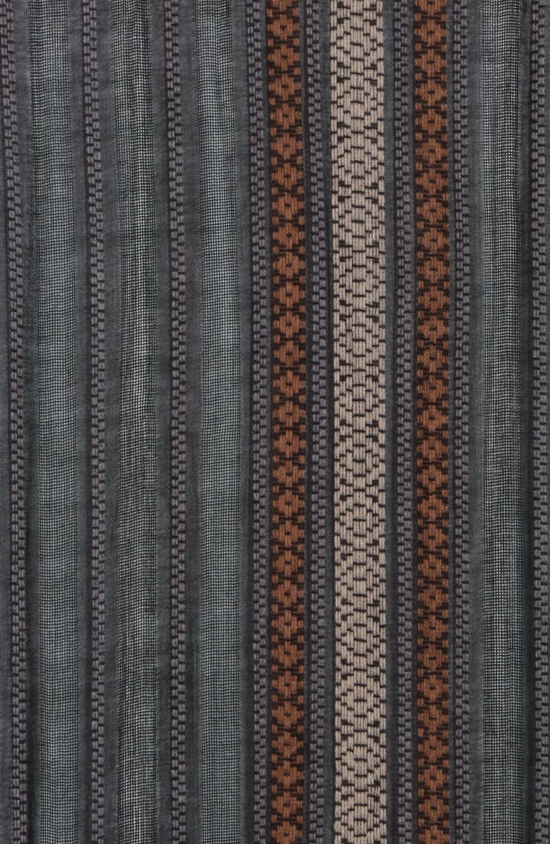 Melrose and Market Geometric Stripe Scarf, Alternate, color, Black- Grey