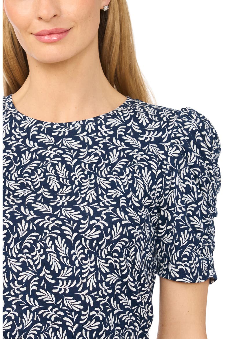 Elastic Gathered Sleeve Top, Alternate, color, CLASSIC NAVY