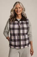 Lands' End High Pile Fleece Reversible Mixed Media Vest