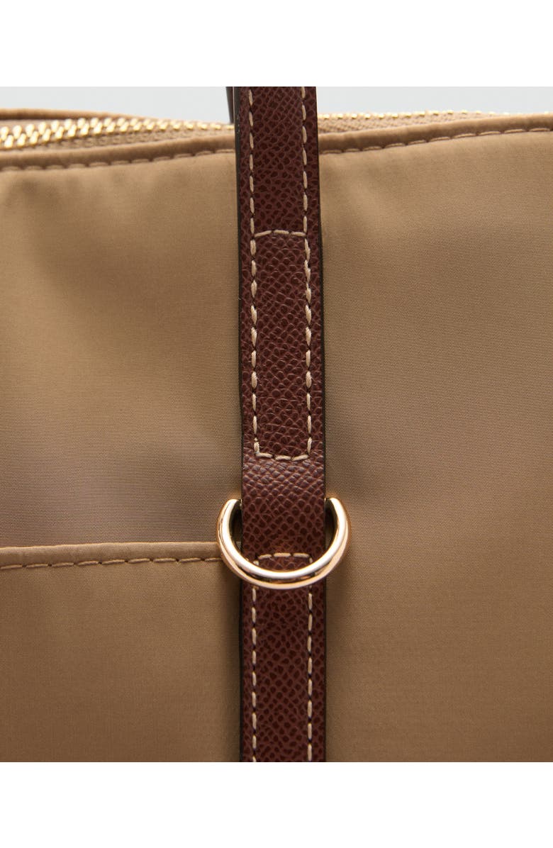 MANGO Nylon Shopper Bag, Alternate, color, Beige