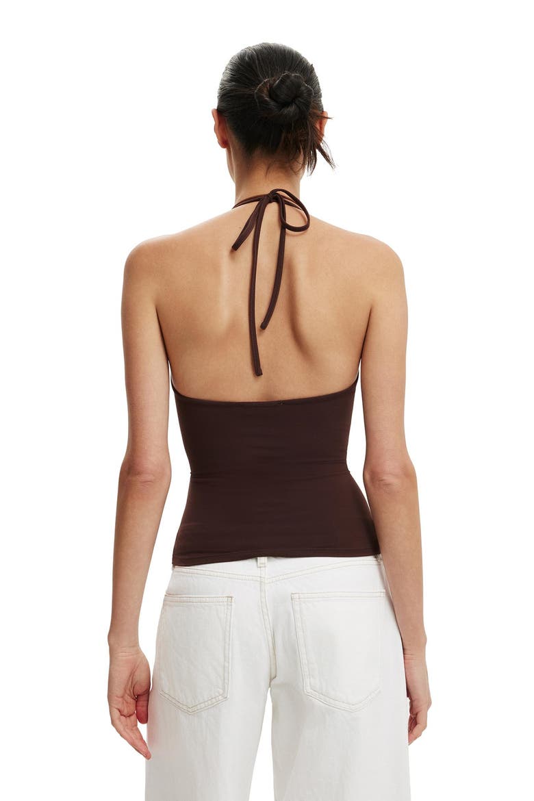 Women's Hold Me Tie Halter, Alternate, color, Dark Oak