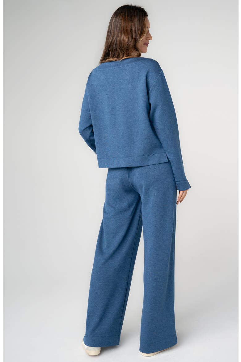 Long Sleeve Bateau Neck Top, Alternate, color, HEATHERED NAVY