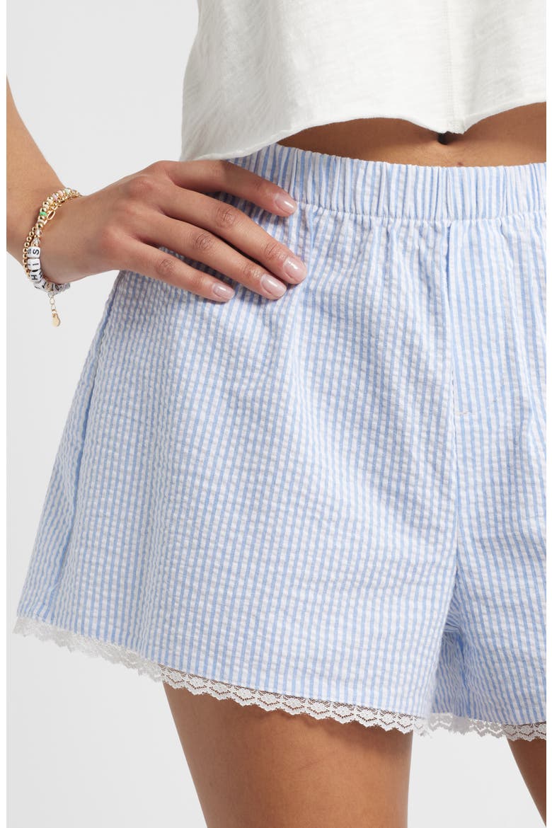 Seersucker Stretch Cotton Boxer Shorts, Alternate, color, BLUE CARYN PINSTRIPE