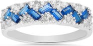 Queen Jewels Sterling Silver Two-Tone CZ Pavé Ring