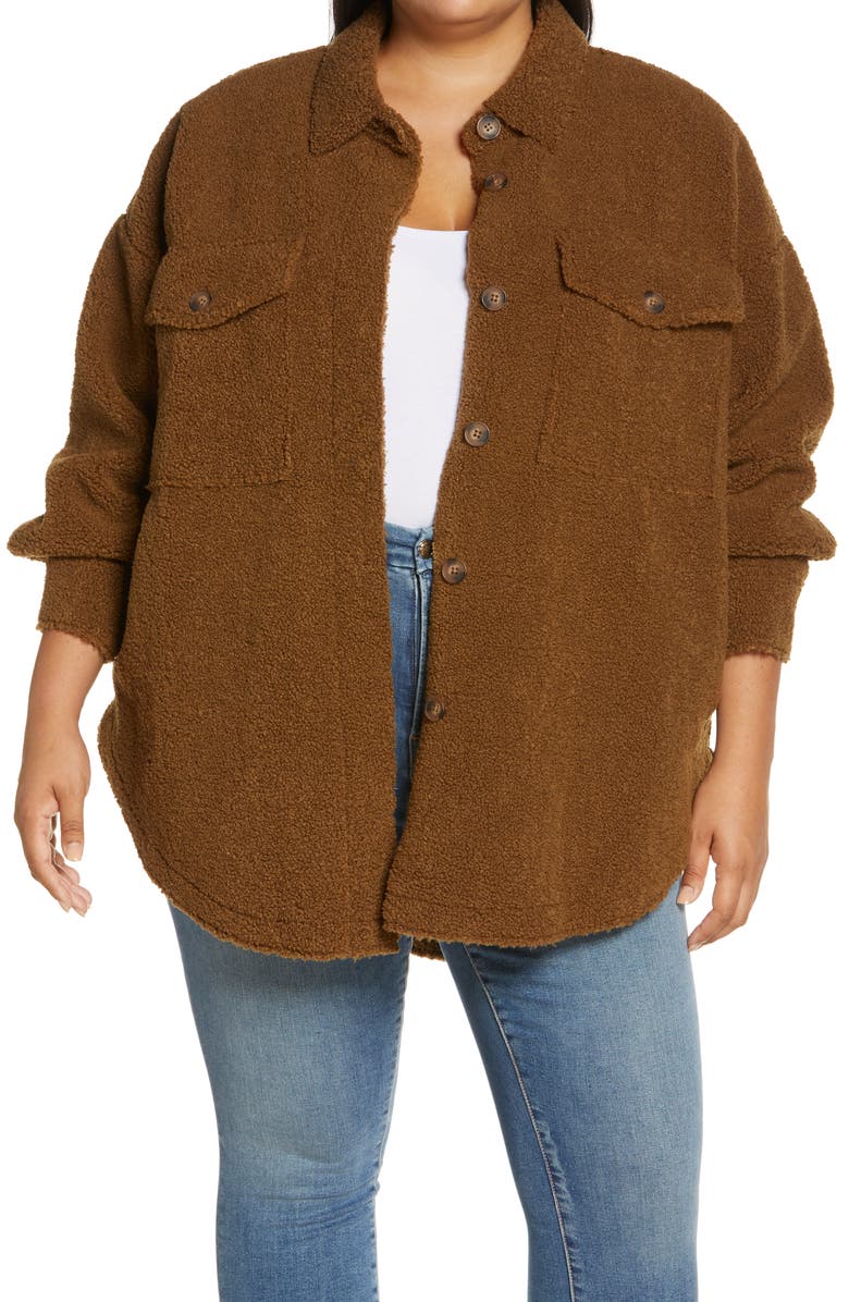  Good American Contour Faux Shearling Jacket, Main, color, 