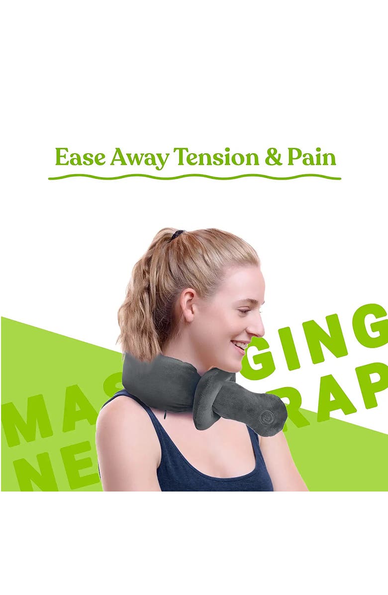 PURSONIC Portable Neck & Shoulder Adjustable Massaging Wrap Blue, Alternate, color, Grey