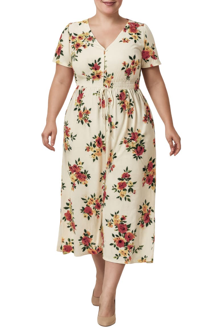 Floral Midi Shirtdress, Main, color, FLORAL PRINT